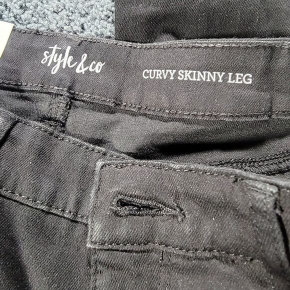 Style& Co Womens Black Skinny Leg Jeans Size 4 - Picture 2 of 9
